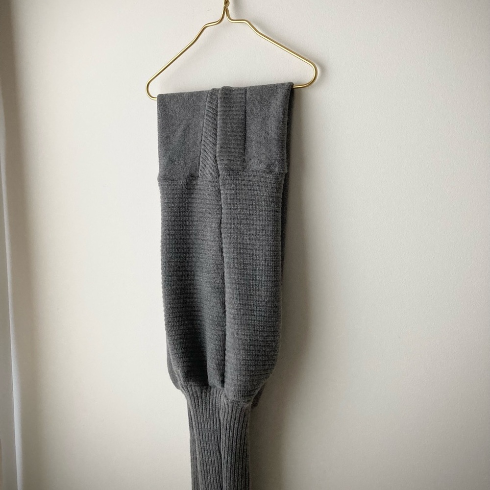 joodito yak wool sweater wrap preppy tie scarf japanese boro ribbed wide gray - Picture 10 of 12